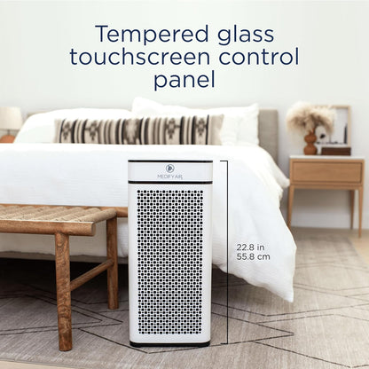 Medify MA-40 Air Purifier with H13 True HEPA Filter | 840 Sq Ft Coverage | for Allergens, Smoke, Smokers, Dust, Odors, Pollen, Pet Dander | Quiet 99.9% Removal to 0.1 Microns | White, 1-Pack
