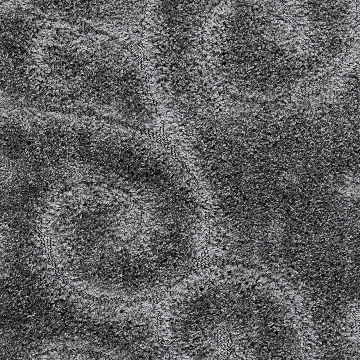 Florida Shag Collection SG455 Scrolling Vine Graceful Swirl Textured Non-Shedding Living Room Bedroom Dining Room Entryway Plush 1.2-Inch Thick Area Rug, 6'7" X 6'7" Square, Grey