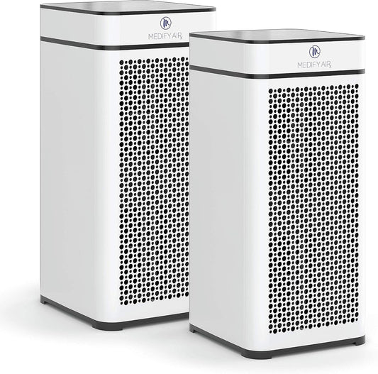 MA-40 Air Purifier with H13 True HEPA Filter | 840 Sq Ft Coverage | for Allergens, Wildfire Smoke, Dust, Odors, Pollen, Pet Dander | Quiet 99.7% Removal to 0.1 Microns | White, 2-Pack